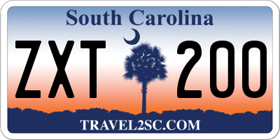 SC license plate ZXT200