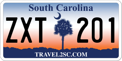 SC license plate ZXT201