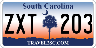 SC license plate ZXT203