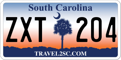 SC license plate ZXT204