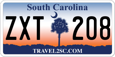 SC license plate ZXT208