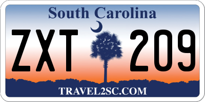 SC license plate ZXT209
