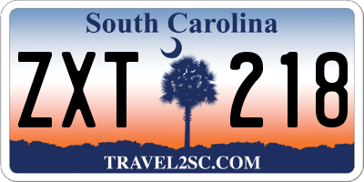SC license plate ZXT218
