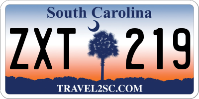 SC license plate ZXT219
