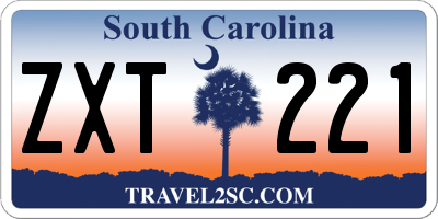 SC license plate ZXT221