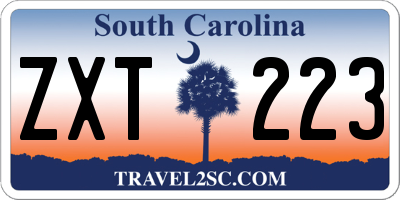 SC license plate ZXT223