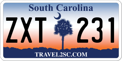 SC license plate ZXT231