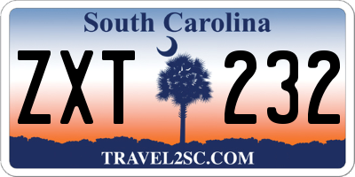 SC license plate ZXT232