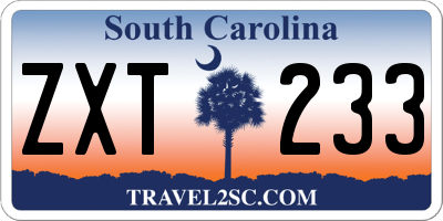 SC license plate ZXT233