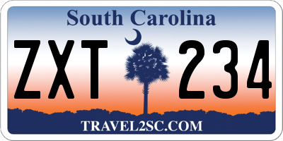SC license plate ZXT234
