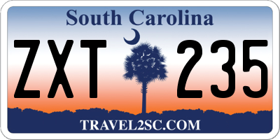 SC license plate ZXT235