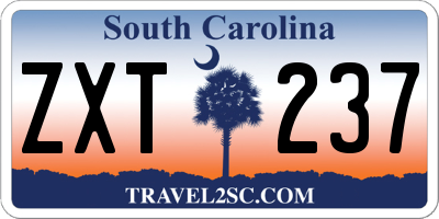SC license plate ZXT237