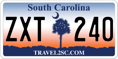 SC license plate ZXT240