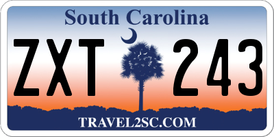 SC license plate ZXT243