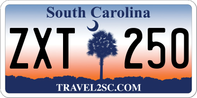 SC license plate ZXT250