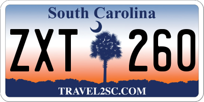 SC license plate ZXT260