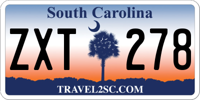 SC license plate ZXT278