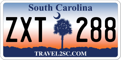 SC license plate ZXT288