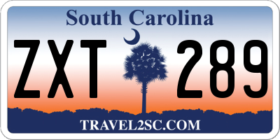 SC license plate ZXT289
