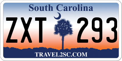 SC license plate ZXT293