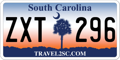 SC license plate ZXT296