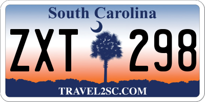 SC license plate ZXT298