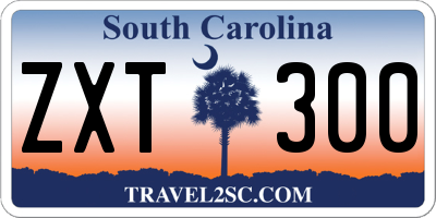 SC license plate ZXT300