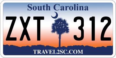 SC license plate ZXT312