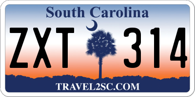 SC license plate ZXT314
