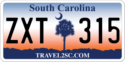 SC license plate ZXT315