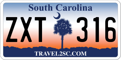 SC license plate ZXT316