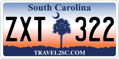SC license plate ZXT322