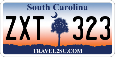 SC license plate ZXT323