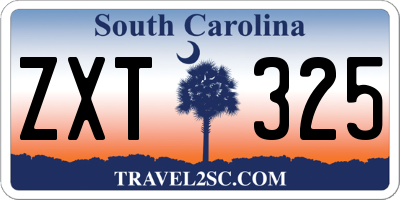 SC license plate ZXT325