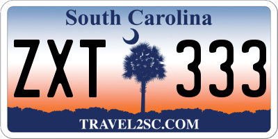 SC license plate ZXT333