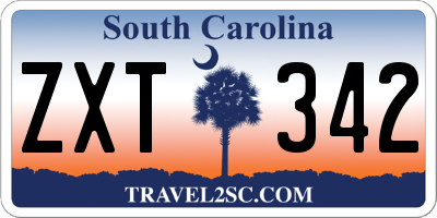 SC license plate ZXT342