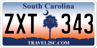 SC license plate ZXT343