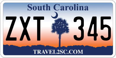 SC license plate ZXT345
