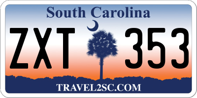 SC license plate ZXT353