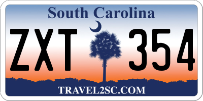SC license plate ZXT354