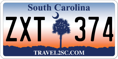 SC license plate ZXT374