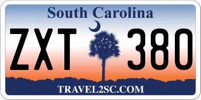 SC license plate ZXT380