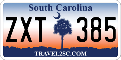 SC license plate ZXT385