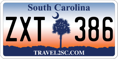 SC license plate ZXT386