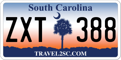 SC license plate ZXT388