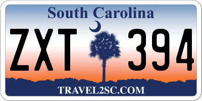 SC license plate ZXT394