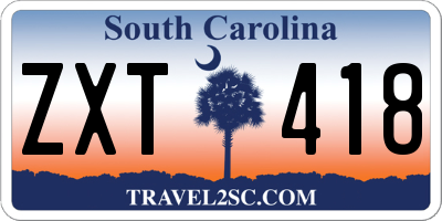 SC license plate ZXT418