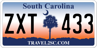 SC license plate ZXT433