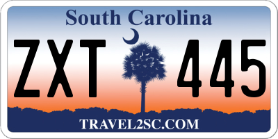 SC license plate ZXT445