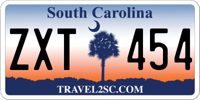 SC license plate ZXT454